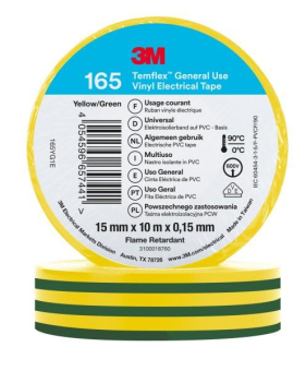 3M Temflex 15mmx10m Grün/Gelb    165YG1E 