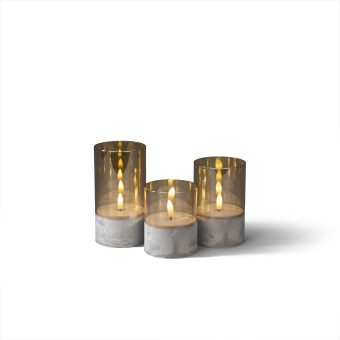 LED Kerzen 3er-Set smokey brown 1819-600 
