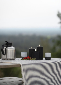 LED Kunststoffkerze sw Außen    1871-700 