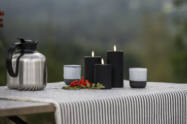 LED Kunststoffkerze sw Außen    1871-700 