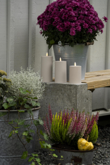 LED Kunststoffkerze sand Außen  1875-970 