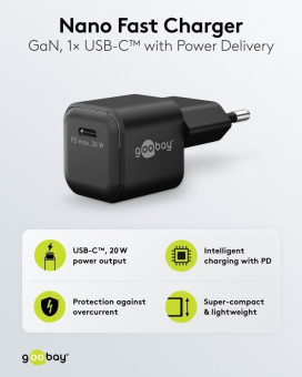 Goobay USB-Schnellladegerät Nano schwarz 