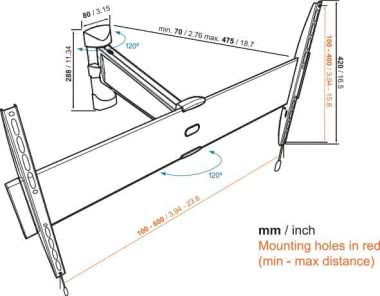 Vogels BASE 25 L sw TV-Wandhalter 