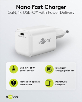 Goobay USB-Schnellladegerät Nano weiß 