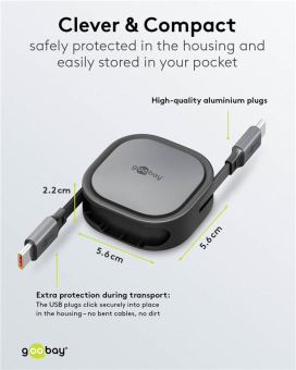 Goobay USB-Kabelbox 1m selbstaufrollend 