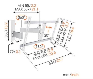 Vogels WALL 3345 ws TV-Wandhalter 