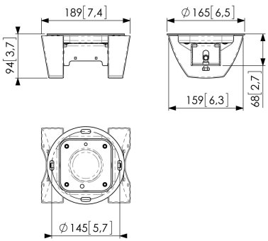 Vogels PUC 1065 sw Deckenadapter 