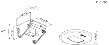 Vogels PUC 1080 sw Deckenadapter 
