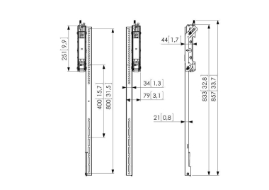 Vogels PFS 3508 sw Adapterstrips (Paar) 