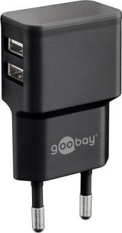 Goobay Dual USB-Ladegerät 12W schwarz 