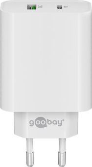 Goobay Dual USB-Schnellladegerät weiß 