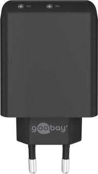 Goobay Dual USB-Schnellladegerät schwarz 