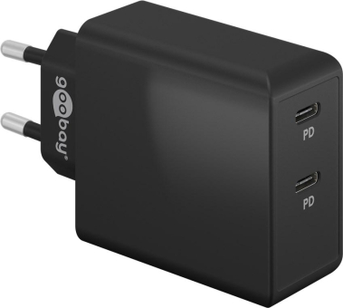 Goobay Dual USB-Schnellladegerät schwarz 