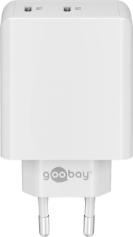 Goobay Dual USB-Schnellladegerät weiß 
