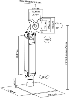Goobay Tisch Single-Monitorhalterung 