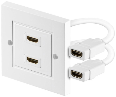 Goobay HDMI-Wanddose 2fach weiß 