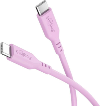 Goobay USB-C Silikonkabel 1,5m pink 