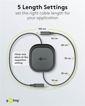 Goobay USB-Kabelbox 1m selbstaufrollend 