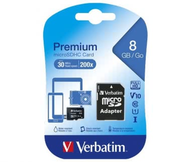 Verbatim microSDHC Card 8GB        44081 