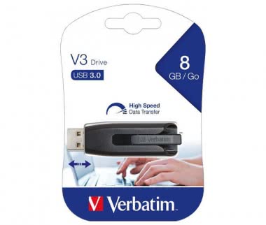 Verbatim USB-Stick 3.0 8GB sw/gr   49171 