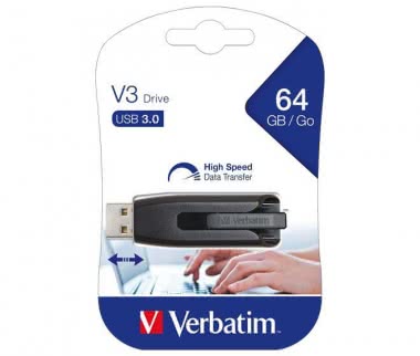 Verbatim USB-Stick 3.0 64GB sw/gr  49174 