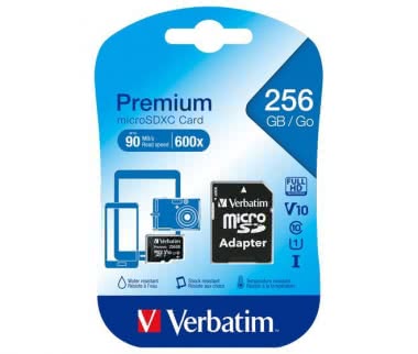 Verbatim microSDXC Card 256GB      44087 