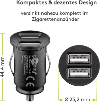 Goobay Dual-USB KFZ Ladegerät schwarz 