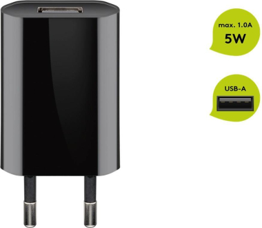 Goobay USB-Ladegerät flach 5W schwarz 