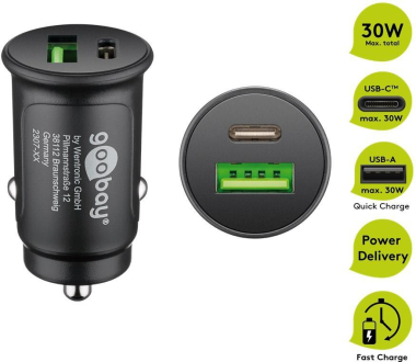 Goobay Dual KFZ-Schnellladegerät schwarz 