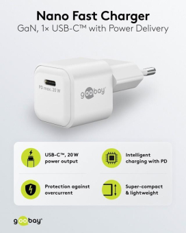 Goobay USB-Schnellladegerät Nano weiß 