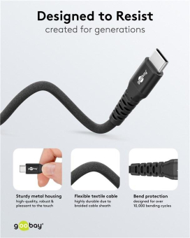 Goobay Supersoftes Textilkabel 0,5m 