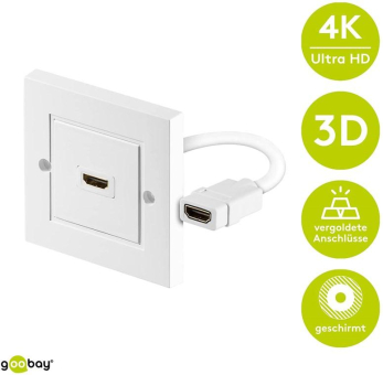 Goobay HDMI-Wanddose 1fach weiß 