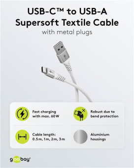 Goobay Supersoftes Textilkabel 3m 
