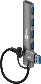 Goobay 2in1 Slim 4-Port USB-Hub Standard 