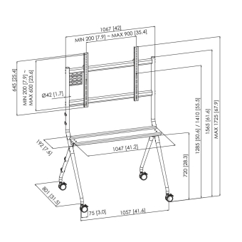 Vogels Essential T1011 sw Display-Wagen 