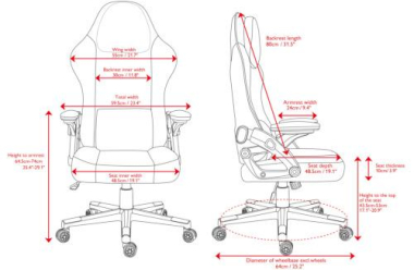 Deltaco Gamingstuhl schwarz      GAM-180 