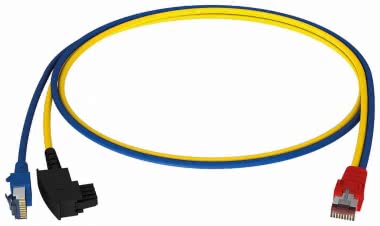 HW Y-Kabel4 LAN/TAE bl/ge 1,0m 