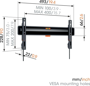 Vogels TVM3405SP sw OLED Fix. Wandhalter 