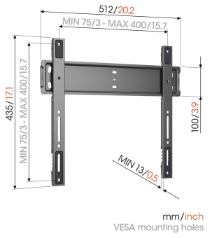Vogels TVM5505 sw TV-Wandhalter flach 