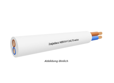 H05VV-F 2x0,75 weiss Eca       Ring 100m 