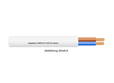 H05VV-F 2x0,75 weiss Eca       Ring 100m 