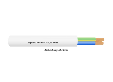 H05VV-F 3G0,75 weiss Eca       Ring 100m 