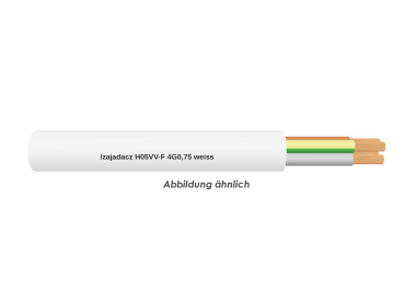 H05VV-F 4G0,75 weiss Eca        Ring 50m 