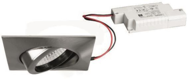 BRUM LED-Einbaustrah. eckig Nickel  BB14 