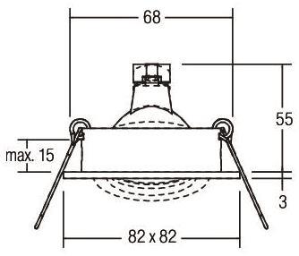 BRUM NV-Einbaustrah. mattschwarz 0065.08 