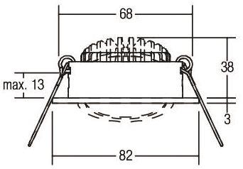 BRUM LED-Einbaustrahl alu Disc 12321254 