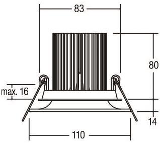 BRUM LED-Einbaustrah. weiß 11W  12406073 