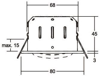 BRUM Einbaustrah. 5W nickel INDIWO68 D2w 