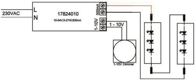 BRUM LED-Konverter 500mA 5-27W, 17824010 