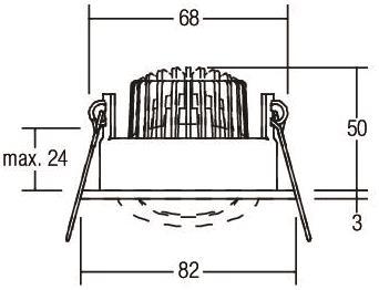 BRUM LED-Einbaustra. IP65 weiss 33353073 